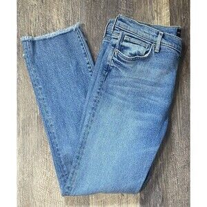 Los Angeles Denim Co Jeans Olivia Full Rise Frayed Ankle Raw Hem Made In USA 31